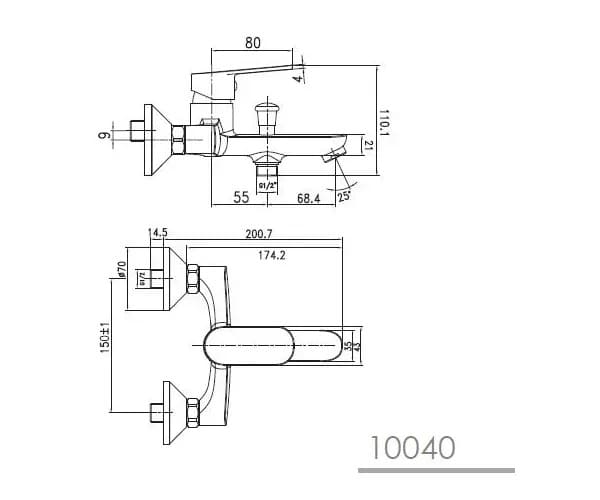 Змішувач для ванни IMPRESE LASKA 10040W, білий