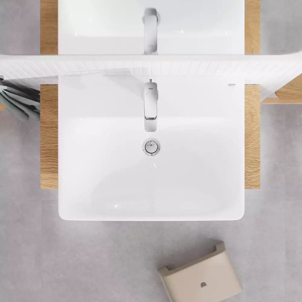 Змішувач для умивальника GROHE CUBEO 1017490000 хром, одноважільний М-Size, pop-up