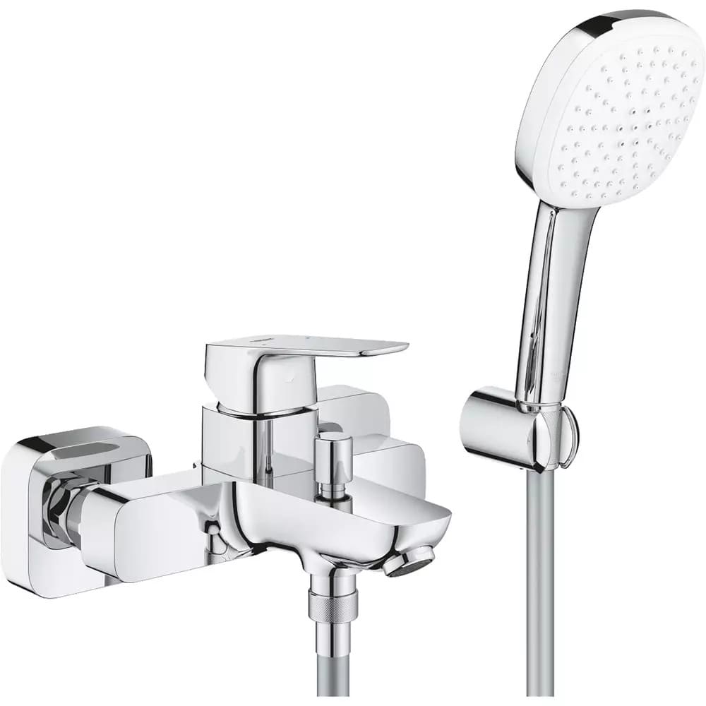 Змішувач для ванни GROHE CUBEO 1018140000 з душовим гарнітуром (ручний душ, шланг, тримач), хром