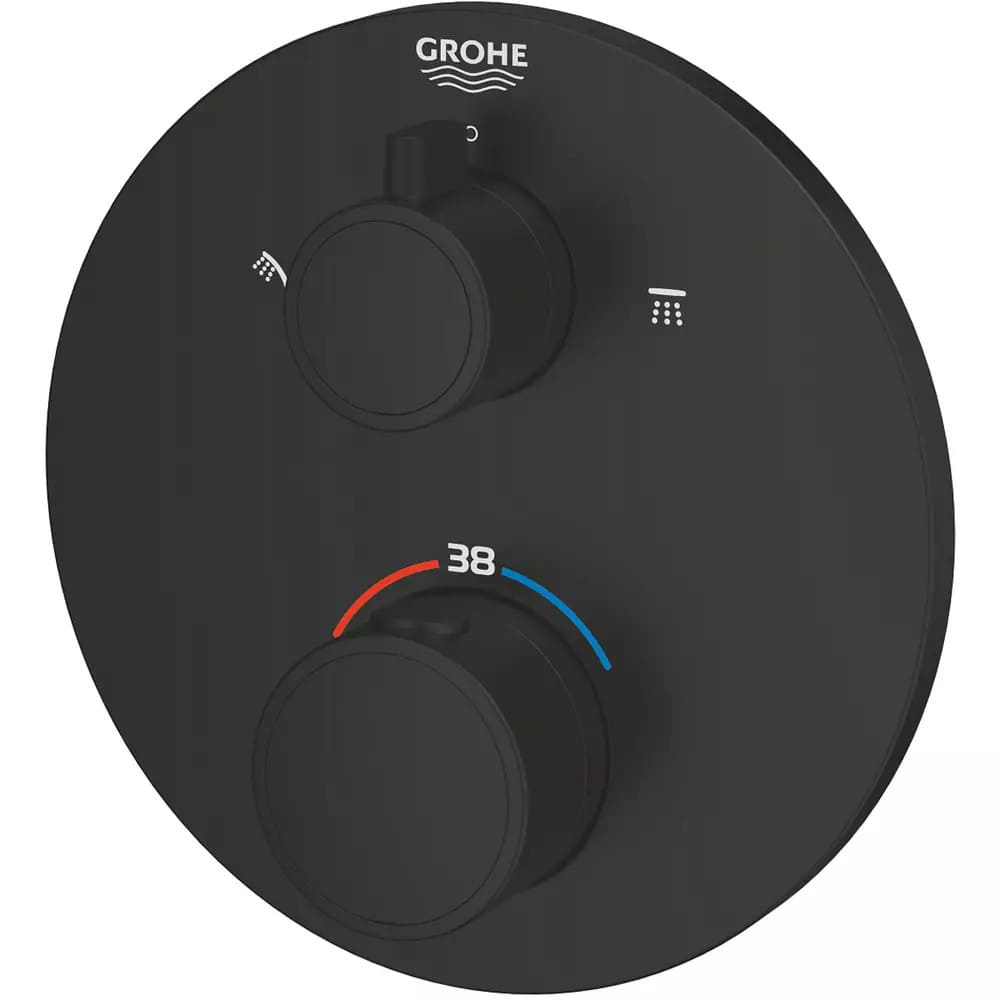 Змішувач для душу прихованого монтажу GROHE GROHTHERM 1022082430 термостат, 2 функції, чорний матовий