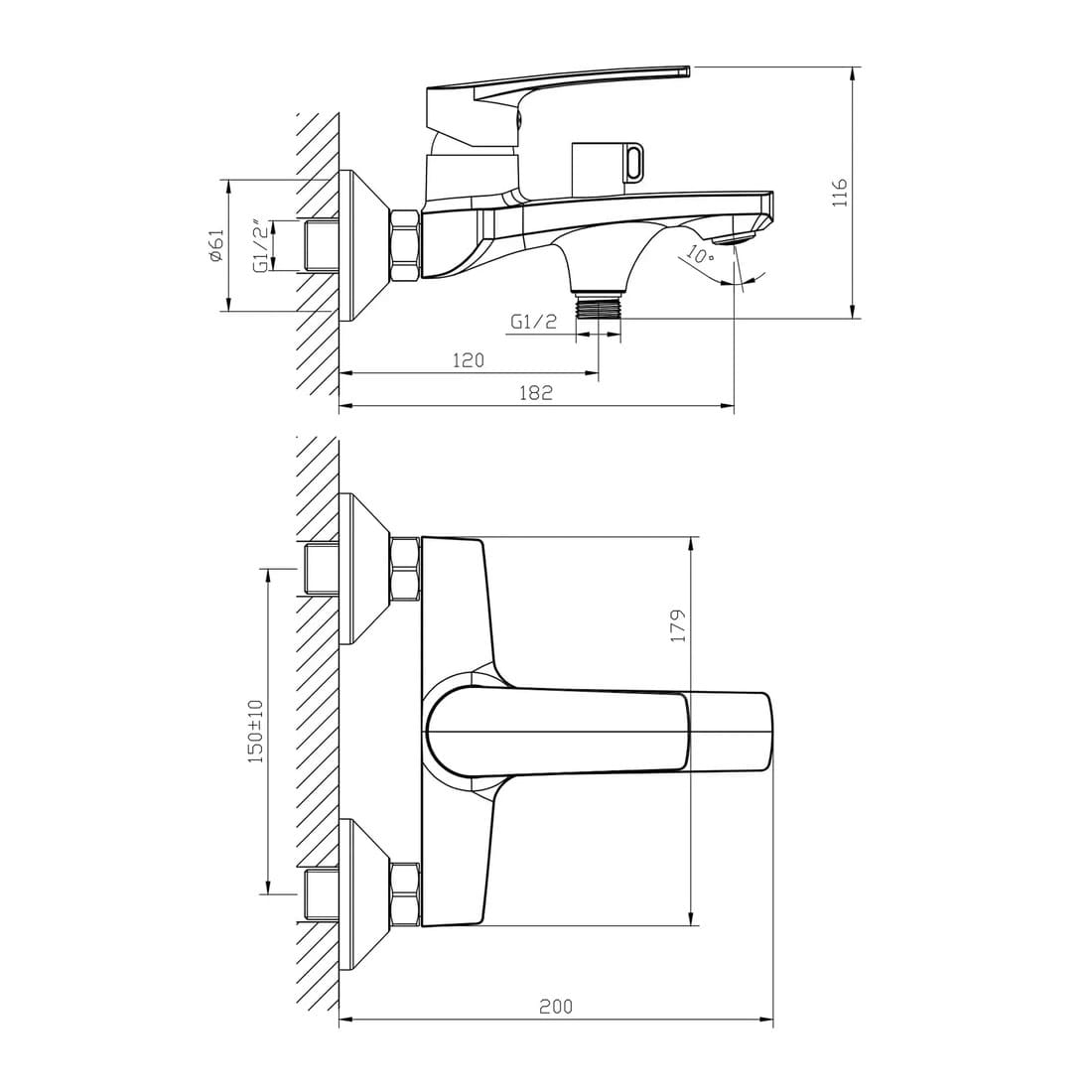 Змішувач для ванни IMPRESE KAMPA 10285, хром