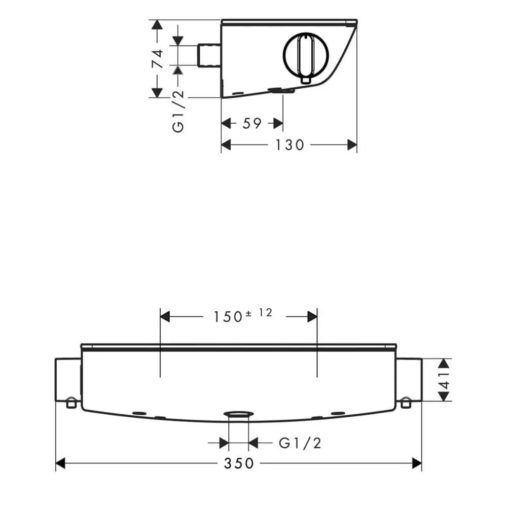 Змішувач для душу HANSGROHE ECOSTAT SELECT 13161000 термостат, хром