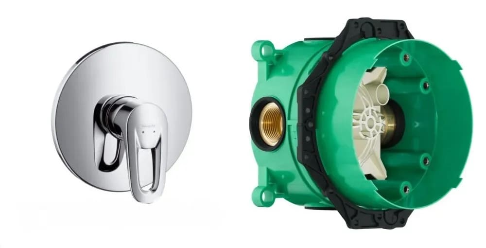 Змішувач для душу прихованого монтажу HANSGROHE SHOWER SELECT 14675090+01800180 IBOX universal, хром