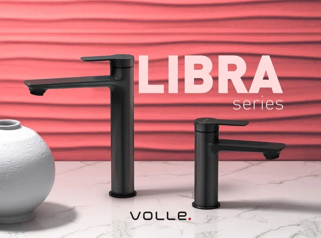 Змішувач для умивальника VOLLE LIBRA 1521.010104, 35 мм, чорний
