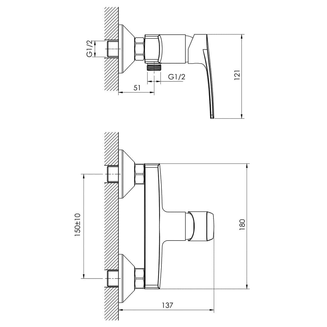 Змішувач для душу Imprese KAMPA 15285