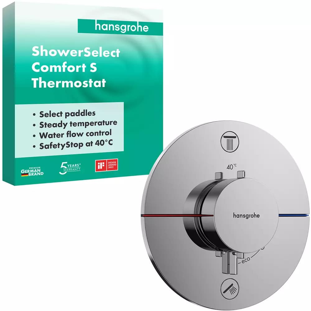 Змішувач для душу прихованого монтажу HANSGROHE SHOWER SELECT S 15554000 2 функції, хром