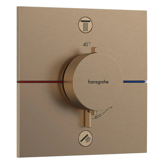 Змішувач для душу прихованого монтажу HANSGROHE SHOWER SELECT 15572140+01500180 термостат, 2 функції, IBOX universal 2.0, шліфована бронза