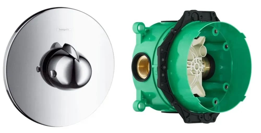 Змішувач для душу прихованого монтажу HANSGROHE SHOWER SELECT 15710000+01800180 термостат, IBOX universal, хром