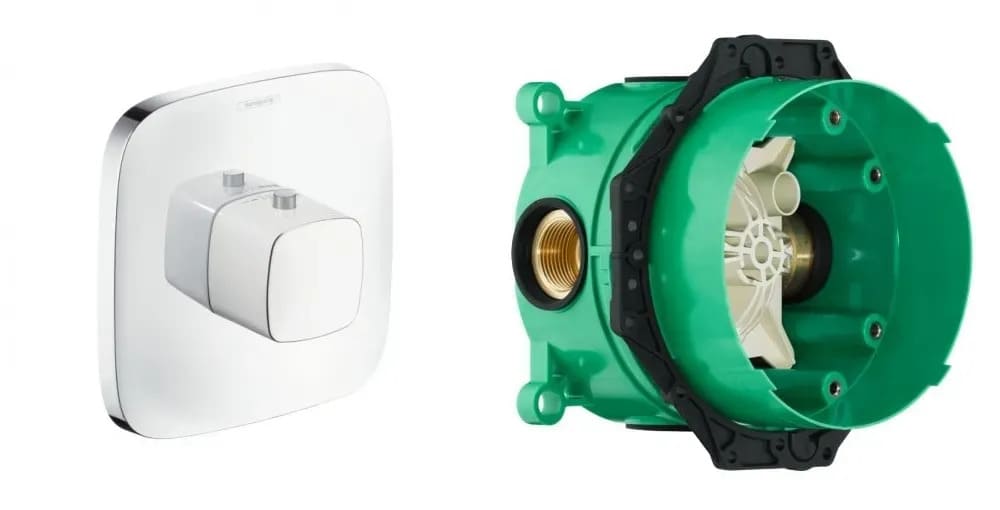 Змішувач для ванни прихованого монтажу HANSGROHE SHOWER SELECT 15770400+01800180 термостат, IBOX universal, хром
