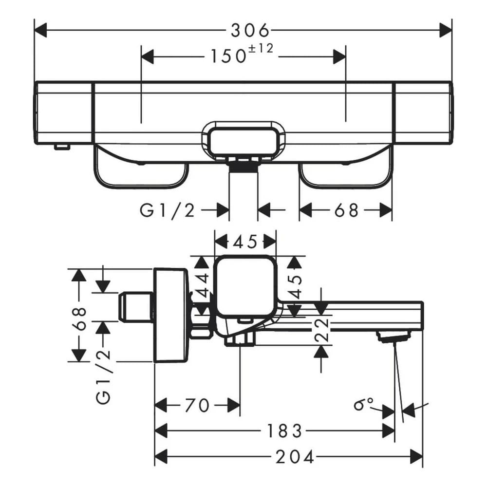 Змішувач для ванни HANSGROHE ECOSTAT E 15774000 термостат, хром