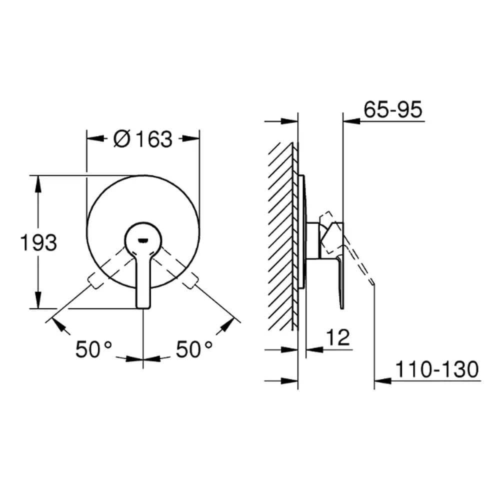 Змішувач для душу прихованого монтажу GROHE LINEARE 19296001 хром