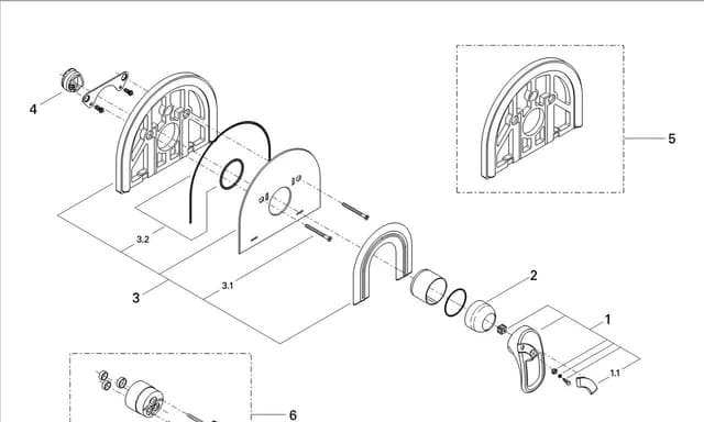 Змішувач для ванни прихованого монтажу GROHE CHIARA NEW 19530000 хром