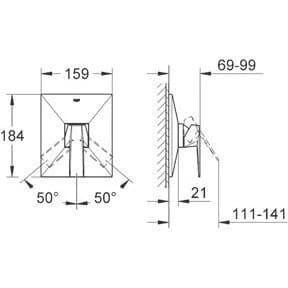 Змішувач для душу прихованого монтажу GROHE ALLURE BRILLIANT 19789000, хром