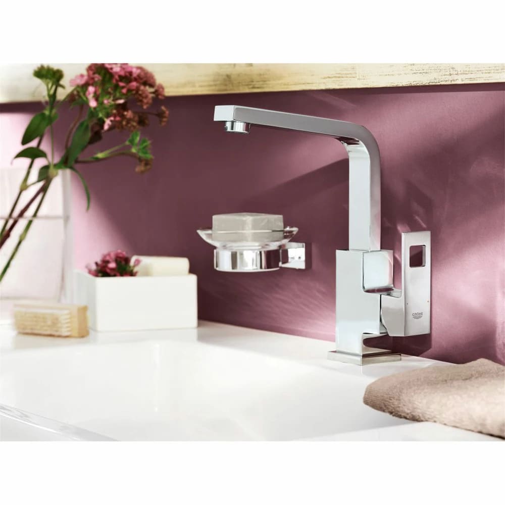 Змішувач для умивальника GROHE EUROCUBE 2313500E хром, одноручковий, високий вилив