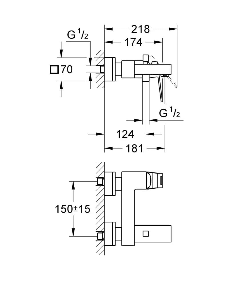 Змішувач для ванни GROHE EUROCUBE 23140000 хром