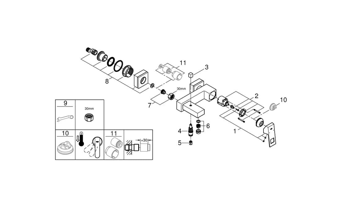 Змішувач для ванни GROHE EUROCUBE 23140000 хром