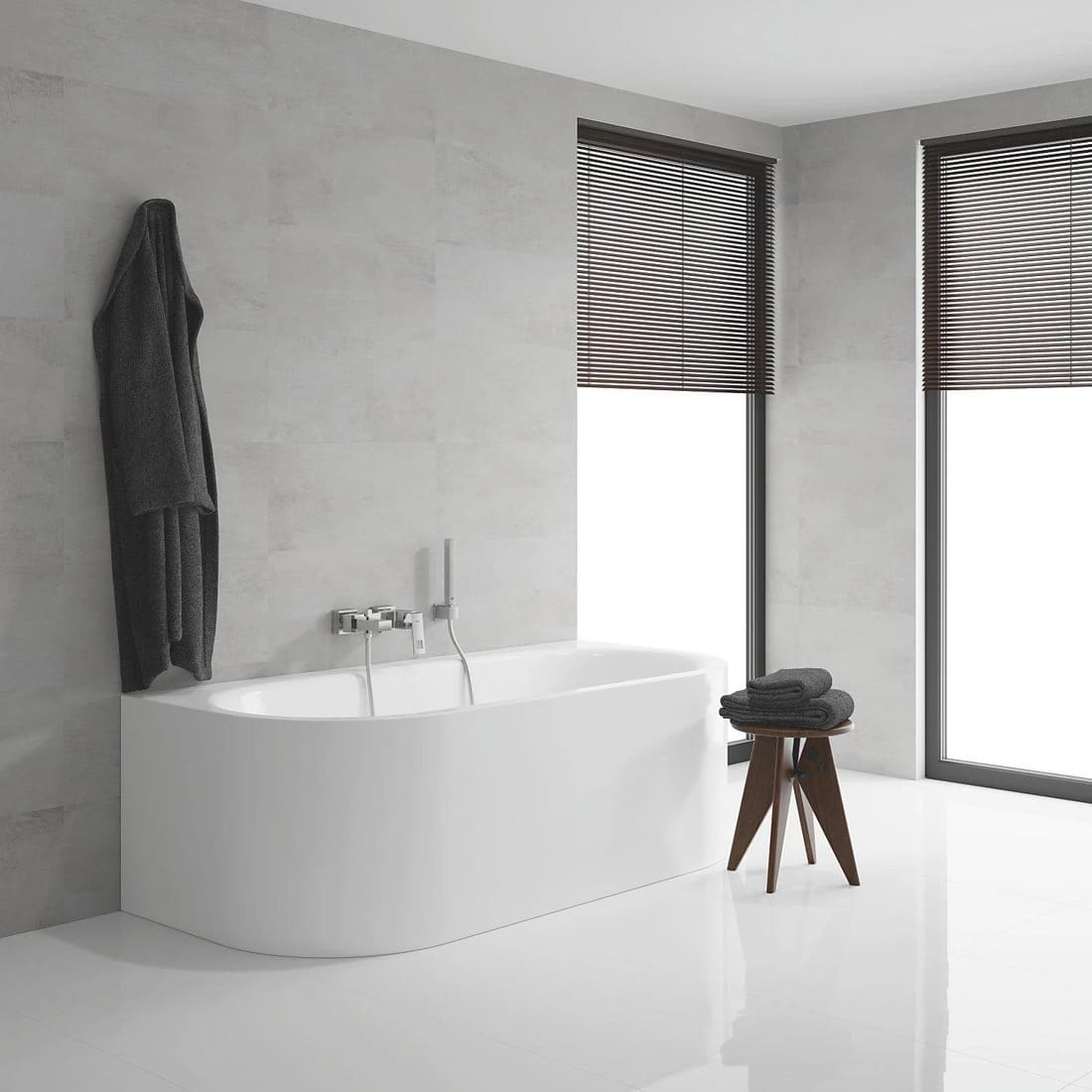 Змішувач для ванни GROHE EUROCUBE 23141000 з душовим гарнітуром (ручний душ, шланг, тримач), хром