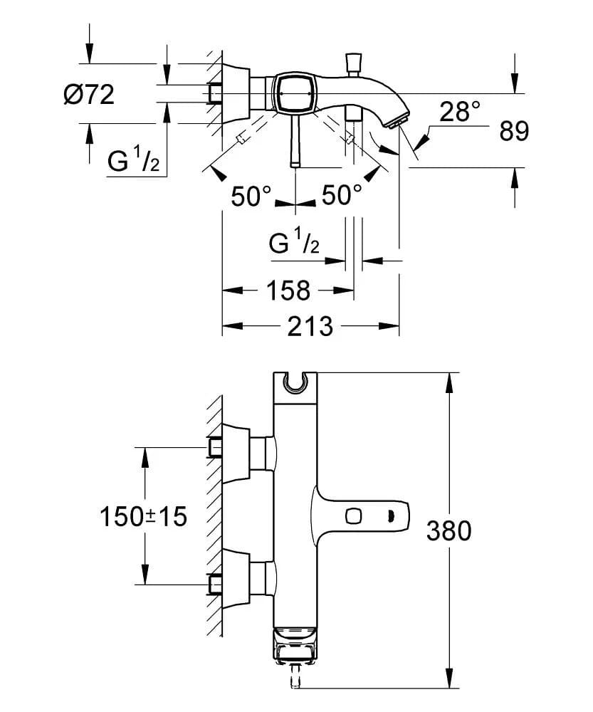 Змішувач для ванни GROHE GRANDERA 23317000 хром