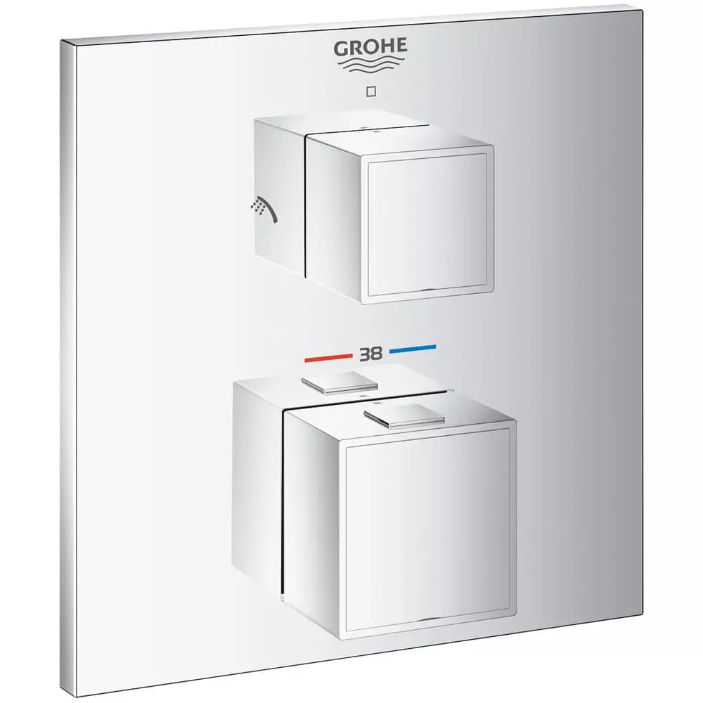 Змішувач для душу прихованого монтажу GROHE GROHTHERM CUBE 24154000 хром