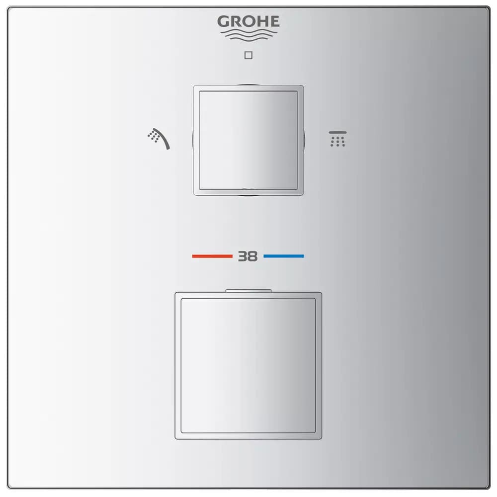 Змішувач для душу прихованого монтажу GROHE GROHTHERM CUBE 24154000 хром