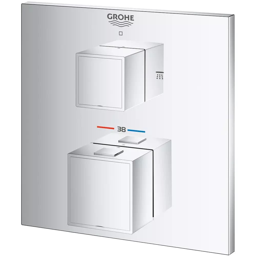 Змішувач для душу прихованого монтажу GROHE GROHTHERM CUBE 24154000 хром