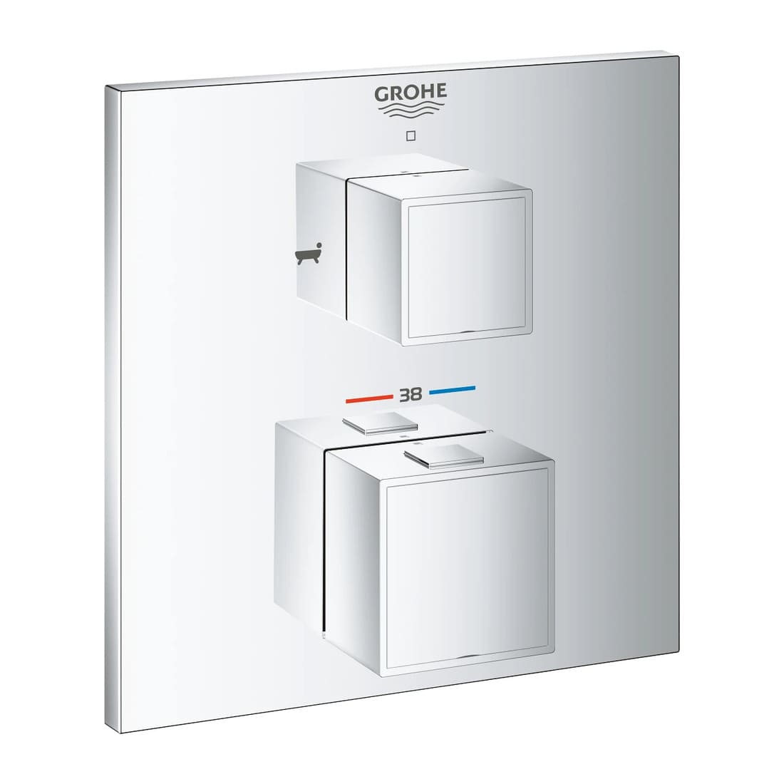 Змішувач для ванни прихованого монтажу GROHE GROHTHERM CUBE 24155000 хром