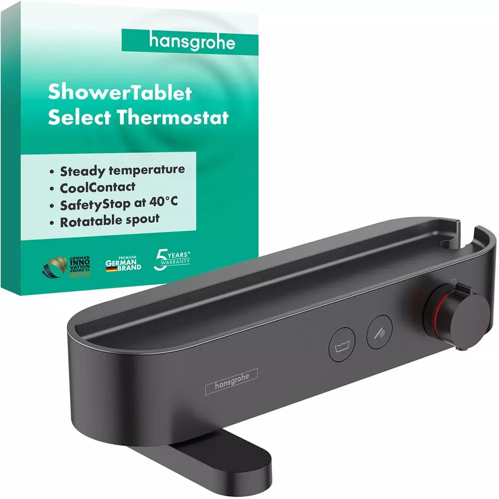 Змішувач для ванни HANSGROHE PULSIFY 24340670 термостат, чорний матовий