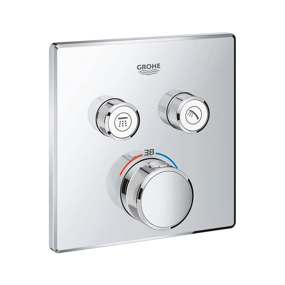 Змішувач для душу прихованого монтажу GROHE SMARTCONTROL 29124000 термостат, 2 функції, з вбудованим утримувачем ручного душу, хром