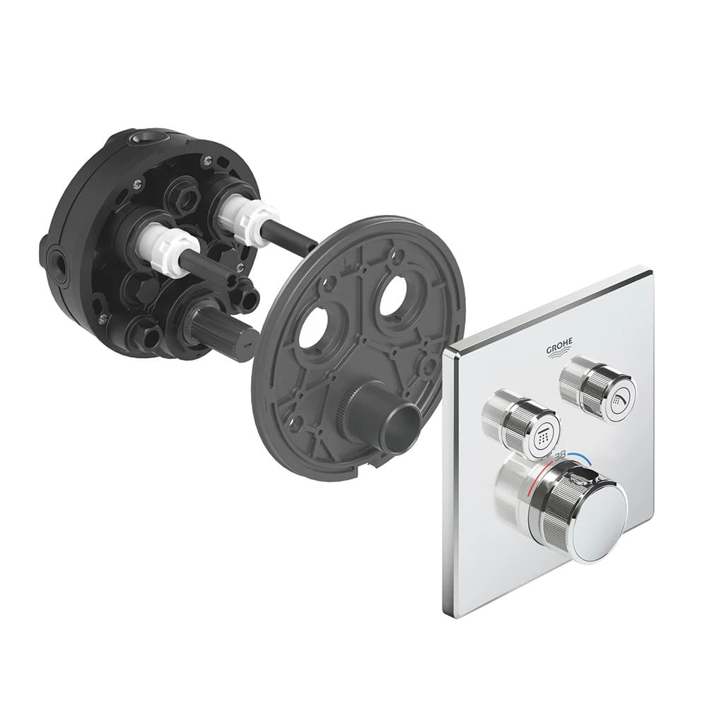 Змішувач для душу прихованого монтажу GROHE SMARTCONTROL 29124000 термостат, 2 функції, з вбудованим утримувачем ручного душу, хром