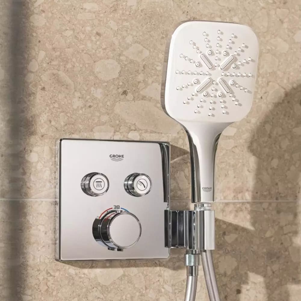 Змішувач для душу прихованого монтажу GROHE SMARTCONTROL 29125000 термостат, 2 функції, з вбудованим утримувачем ручного душу, хром