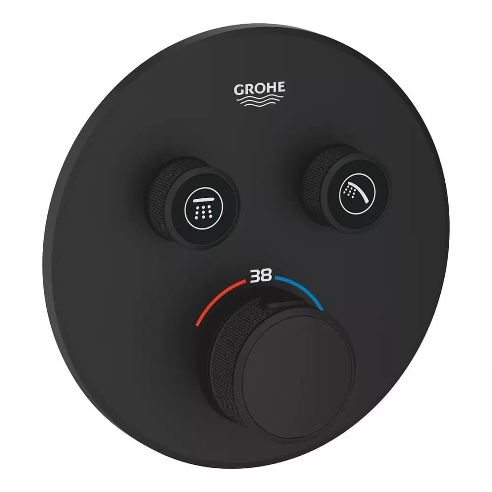 Змішувач для ванни прихованого монтажу GROHE SMARTCONTROL 29507KF0 термостат, чорний матовий