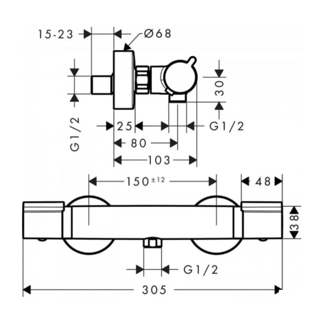 Змішувач для душу HANSGROHE VERSOSTAT 30188918 хром
