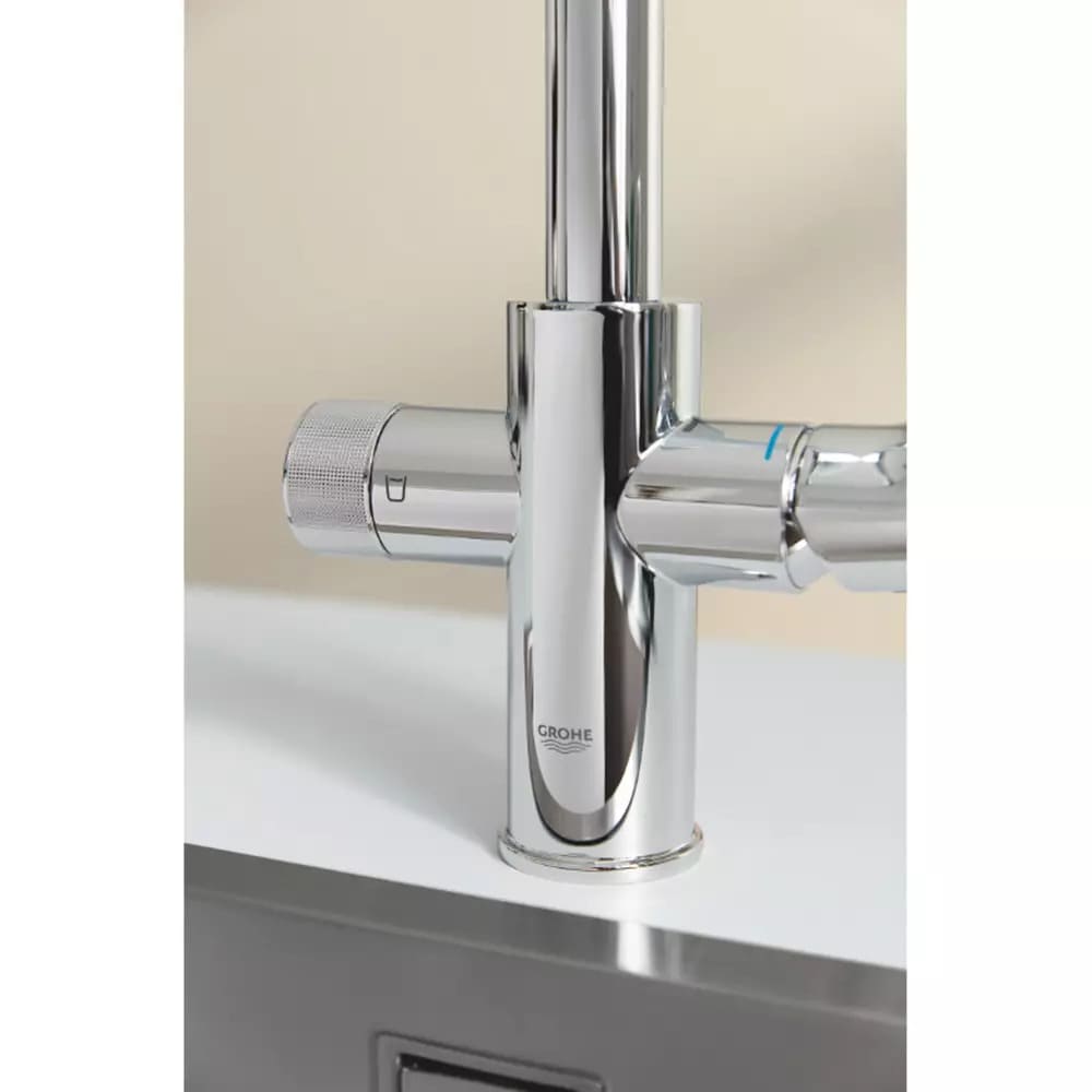 Змішувач для кухні GROHE BLUE 30590000 для подачі технічної та фільтрованої води, одноважільний, з висувним виливом, хром
