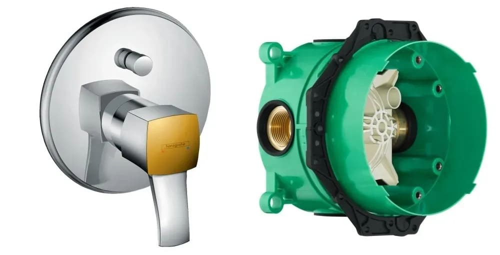 Змішувач для ванни прихованого монтажу HANSGROHE METROPOL CLASSIC 31345090+01800180 IBOX universal, хром