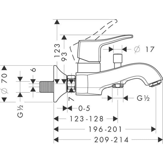 Змішувач для ванни HANSGROHE Metris Classic 31478000 хром