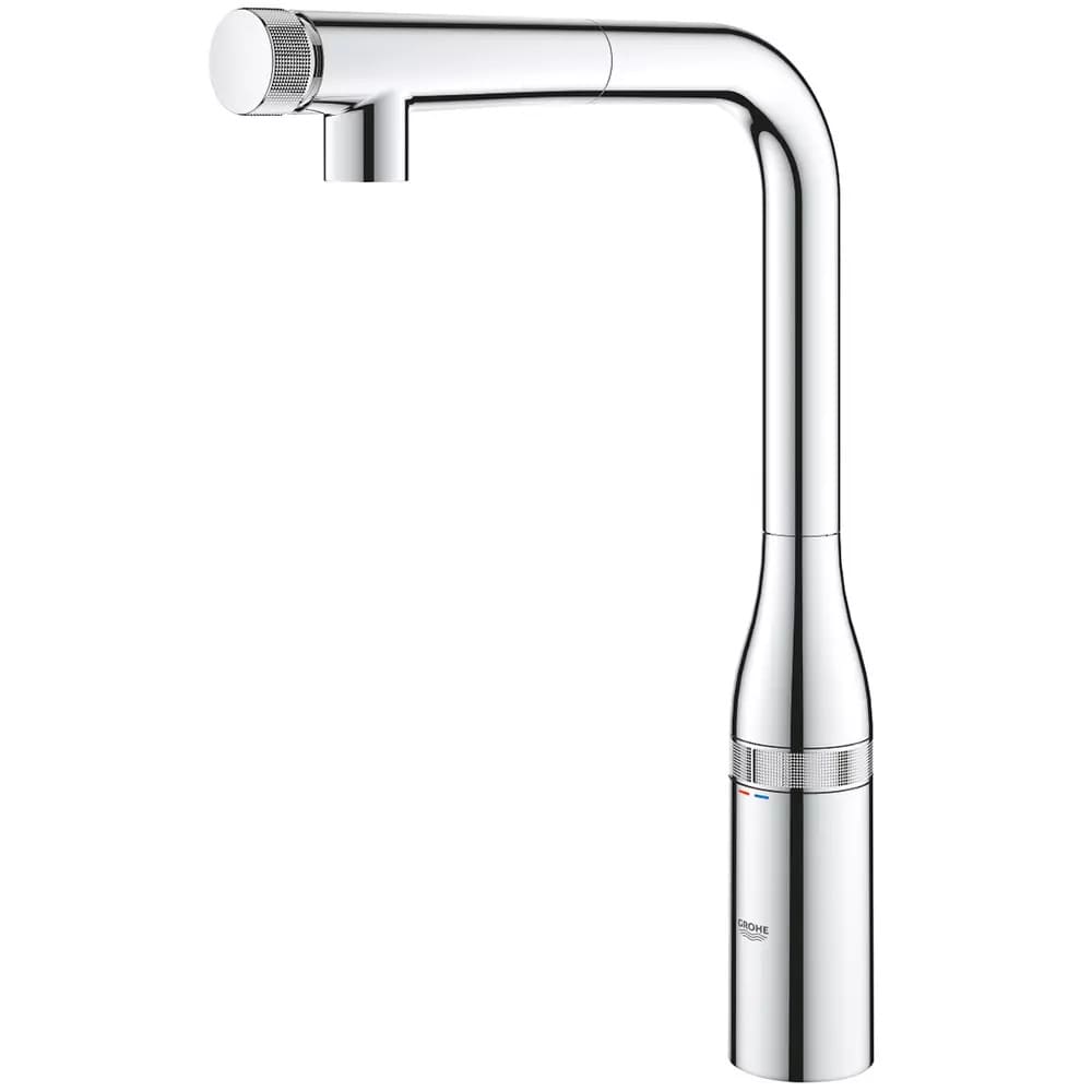 Змішувач для кухні сенсорний GROHE ESSENCE 31615000 з висувним виливом, термостат, хром