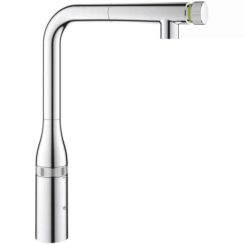 Змішувач для кухні сенсорний GROHE ESSENCE 31615000 з висувним виливом, термостат, хром