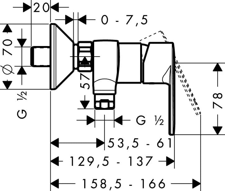 Змішувач для душу прихованого монтажу HANSGROHE TALIS E2 31662000