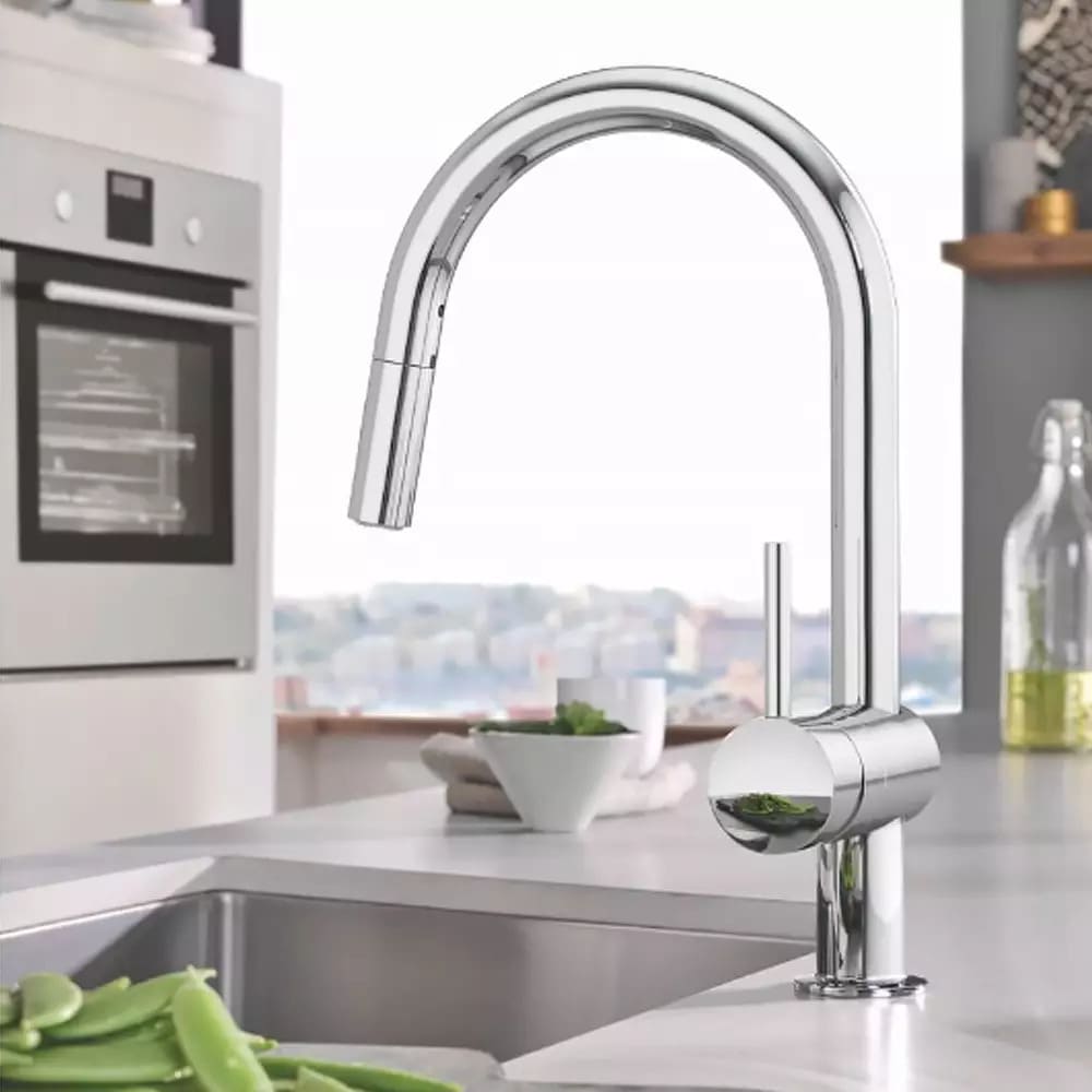 Змішувач для кухні GROHE MINTA 32321002 з висувном виливом, хром