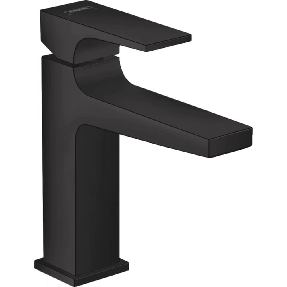 Змішувач для умивальника HANSGROHE METROPOL 32507670 одноважiльний, зi зливним клапаном Push- Open, чорний матовий