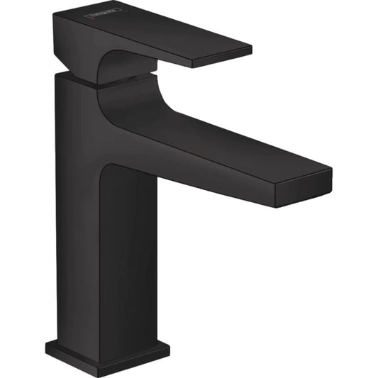 Змішувач для умивальника HANSGROHE METROPOL 32507670 одноважiльний, зi зливним клапаном Push- Open, чорний матовий