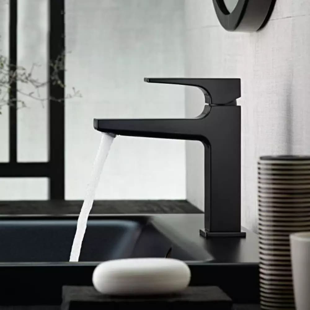 Змішувач для умивальника HANSGROHE METROPOL 32507670 одноважiльний, зi зливним клапаном Push- Open, чорний матовий