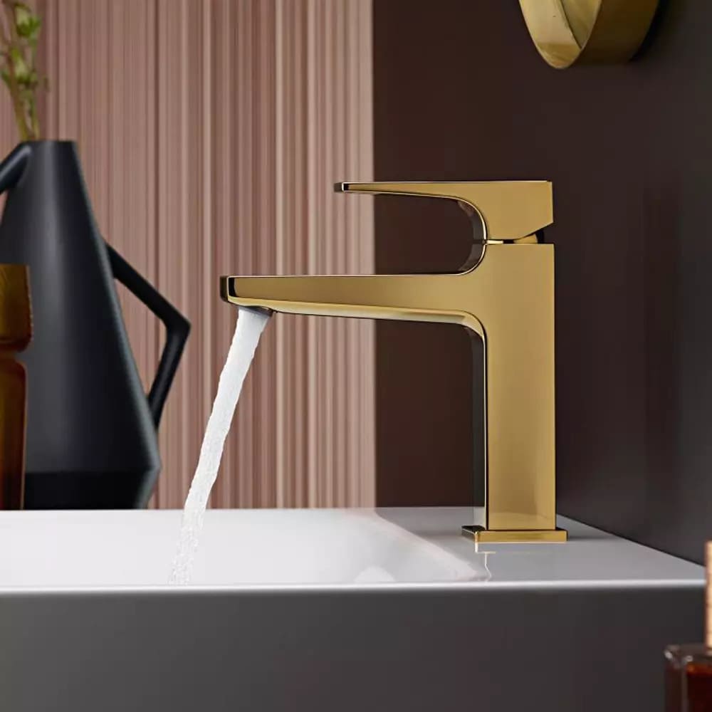 Змішувач для умивальника HANSGROHE METROPOL 32507990 одноважiльний, зi зливним клапаном Push-Open, золотий матовий