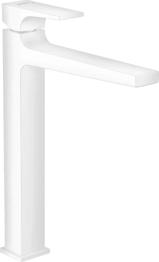 Змішувач для умивальника HANSGROHE METROPOL 32512700 одноважiльний, зi зливним клапаном Push-Open, матовий бiлий
