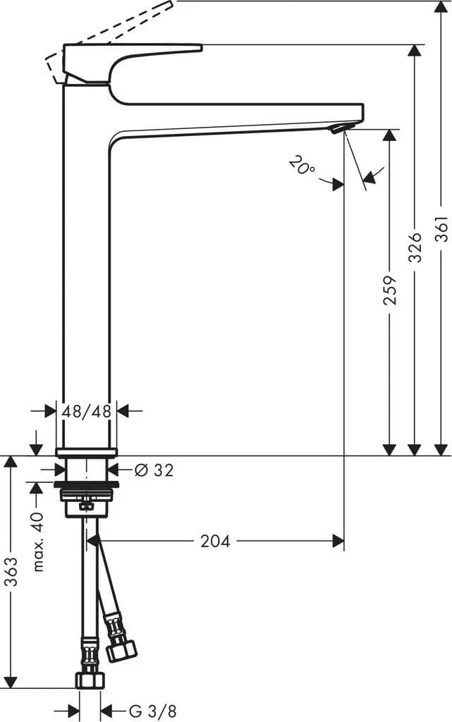 Змішувач для умивальника HANSGROHE METROPOL 32512700 одноважiльний, зi зливним клапаном Push-Open, матовий бiлий
