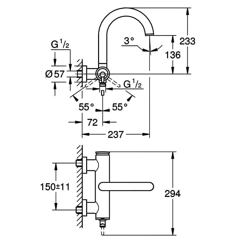 Змішувач для ванни GROHE ATRIO 32652003 хром