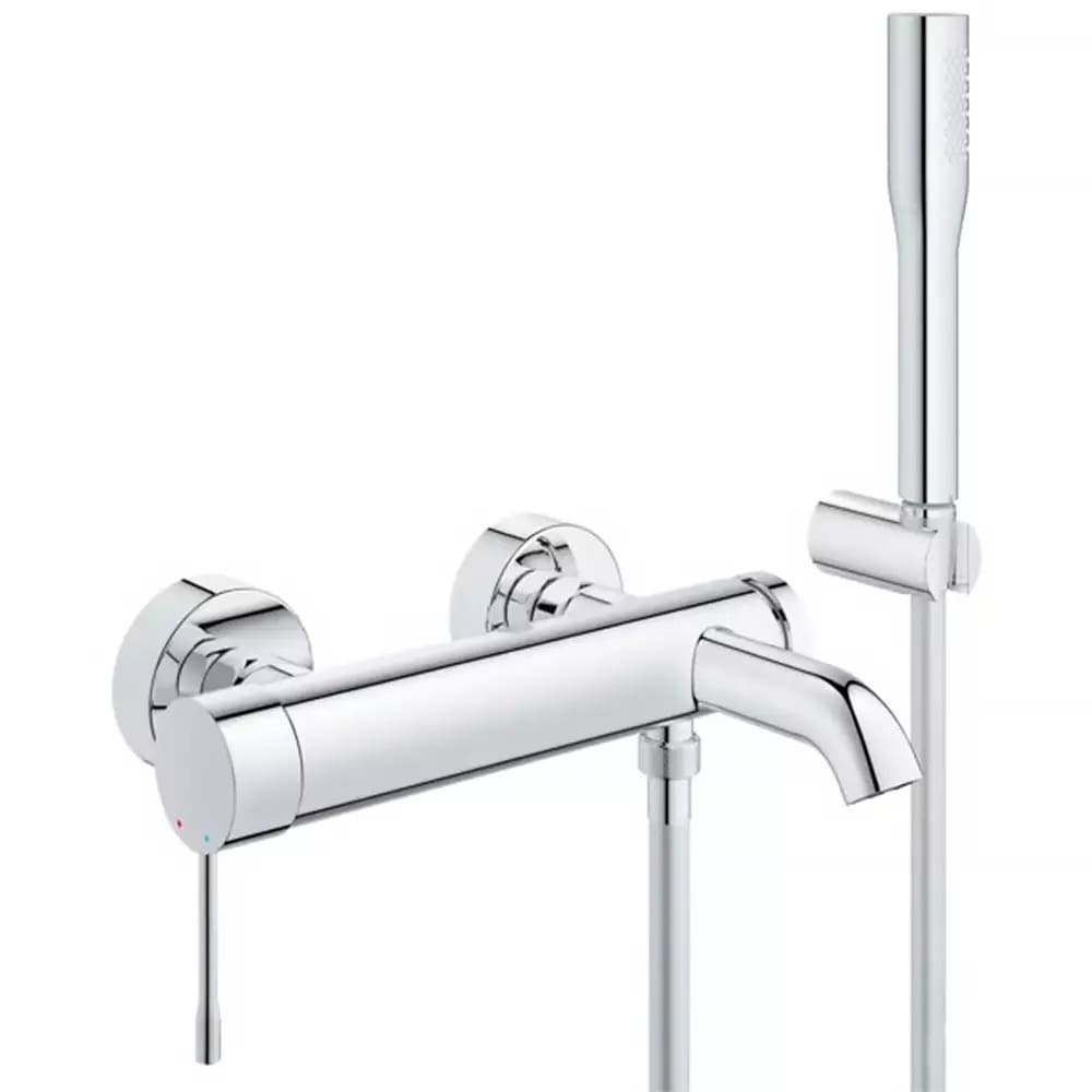Змішувач для ванни GROHE ESSENCE 33628001 з душовим гарнітуром (ручний душ, шланг, тримач), хром