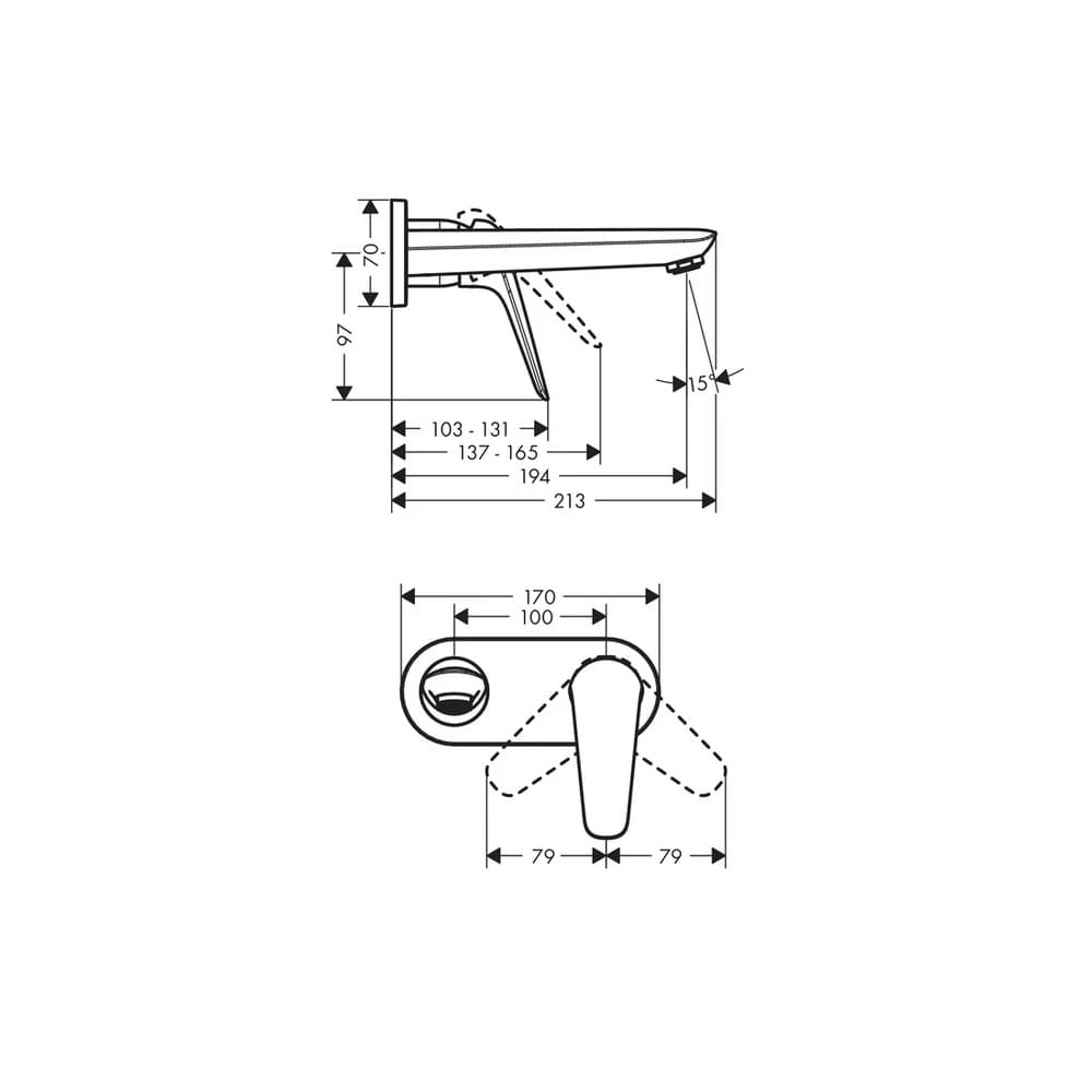 Змішувач прихованого монтажу для умивальника HANSGROHE NOVUS 71127000 одноважiльний