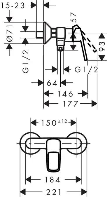 Змішувач для душу HANSGROHE LOGIS LOOP 71247000 хром