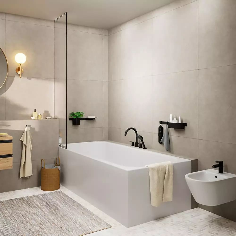 Змішувач для ванни на борт HANSGROHE VERNIS BLEND 71456670 чорний матовий